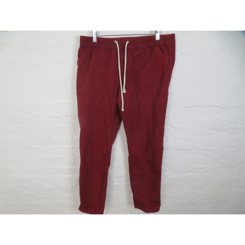 Pact Pants Mens Large Red Jogger Chino Organic Cotton Elastic Waist Casual